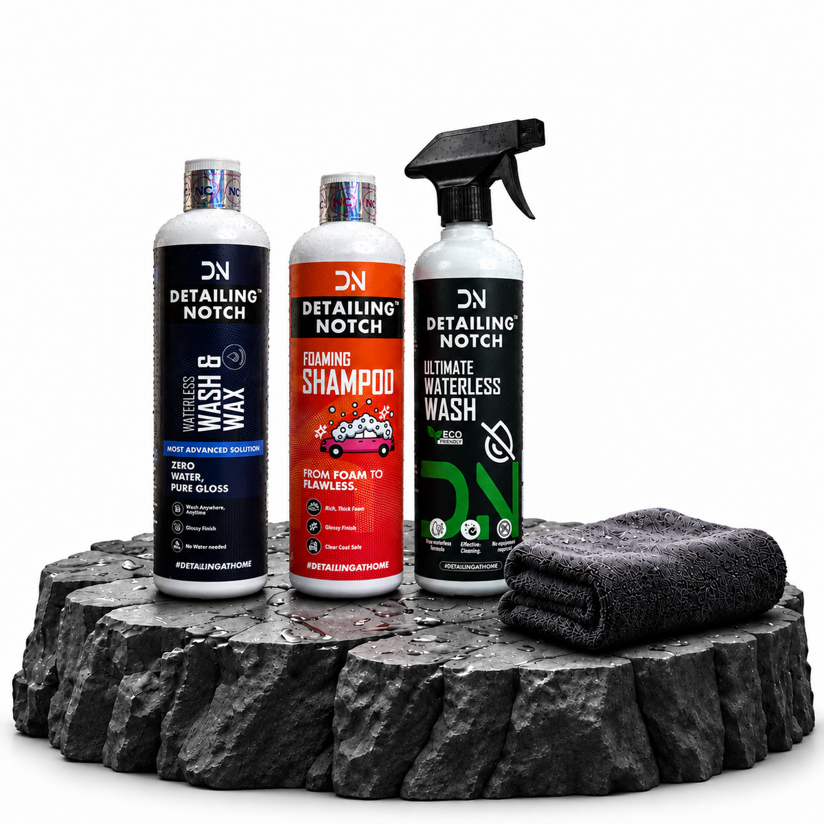Detailing products and microfiber towels