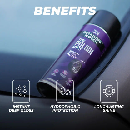 Advanced Tyre Polish with CarbonGloss Tech - India's First Tyre Polish with Direct Application on Dirty Tyres